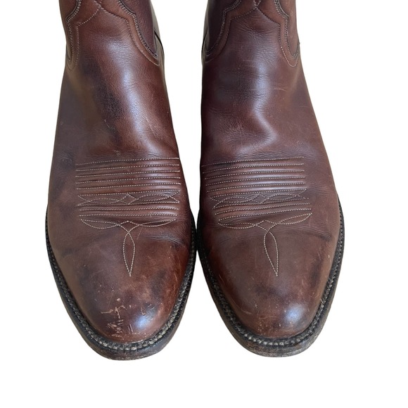 Brown Leather Heeled Boots - Picture 4 of 10